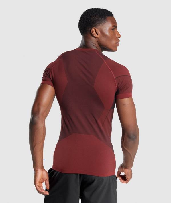 Panske Tricka Gymshark Free Force Seamless Bordove | NL7942613